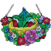 Hummingbirds in Nest Large Suncatcher-GEJBD71