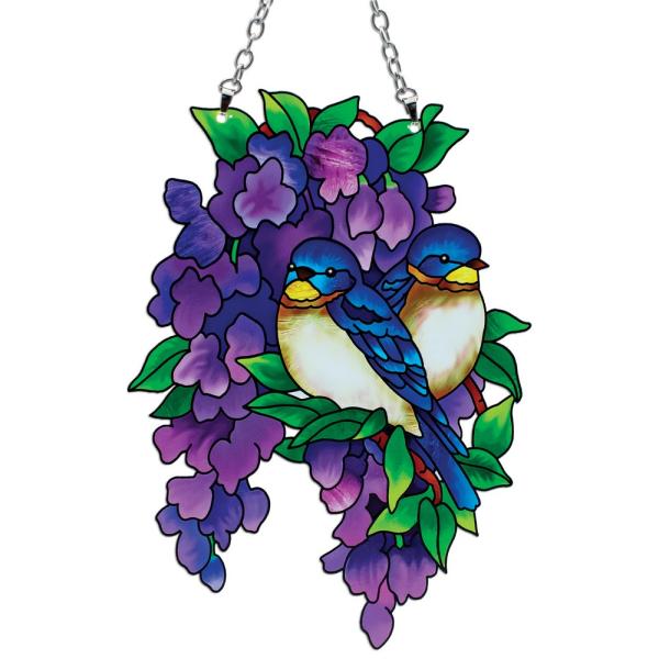 Bluebirds & Wisteria Large Suncatcher