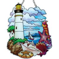 Lighthouse & Shells Premier Suncatcher-GEJBD81