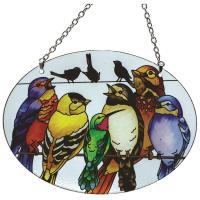 Birds on a Wire Medium Oval Suncatcher-GEJBD98