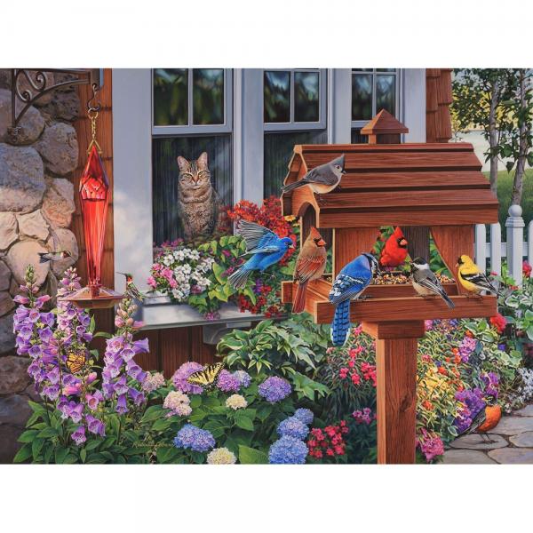 Window Cat Birdwatcher 1000 Piece Puzzle