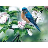 Bluebird on Apple Blossoms 1000 Piece Puzzle-GEP113