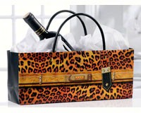 Orange Leopard Print Handbag Design Wine Bottle Gift Bag-GIFT467716