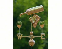 Wine Bottle Weathervane Polished Copper + Freight-GOOD917P