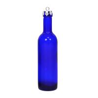 Blue Wine Bottle Ornament with Silver Hook-GRAPETM3OS