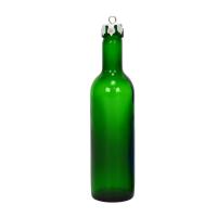 Green Wine Bottle Ornament with Silver Hook-GRAPETM4OS