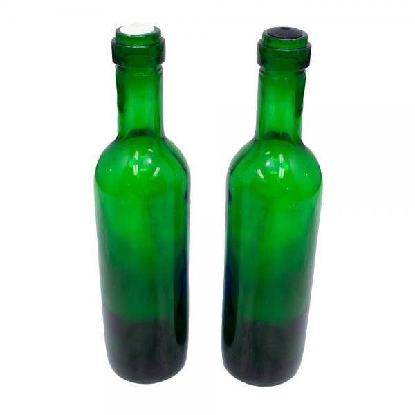 Viniature Salt & Pepper Shaker Set Green Bottles