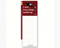 Magnetic Note Pad with Pencil: I don't keep things bottled up-GRIMMBOTTLEDMNP