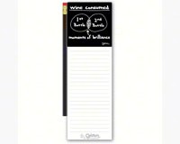 Magnetic Note Pad with Pencil: Wine Consumed...Moments of Brilliance-GRIMMBRILLMNP