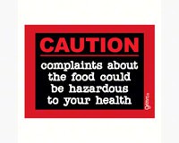 Magnet, Humorous Sayings, Caution complaints about the food could be hazardous to your health-GRIMMCAUTIONMAG