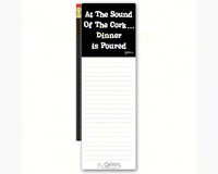 Magnetic Note Pad with Pencil: At the sound of the cork...dinner is poured-GRIMMCORKMNP