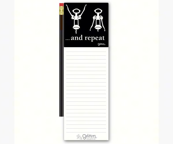 Magnetic Note Pad with Pencil: ...and repeat