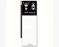 Magnetic Note Pad with Pencil: ...and repeat-GRIMMREPEATMNP