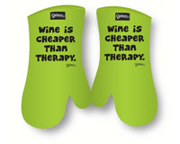 Wine is cheaper than therapy Oven Mitt-GRIMMTHERAPYMIT