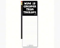 Magnetic Note Pad with Pencil: Wine is Cheaper than Therapy-GRIMMTHERAPYMNP