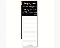 Magnetic Note Pad with Pencil: I enjoy the wine regions of my house-GRIMMWINEMNP