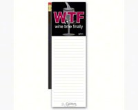 Magnetic Note Pad with Pencil: WTF: wine time finally-GRIMMWTFMNP