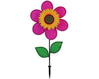 12 inch Pink Sunflower with Leaves-ITB2705