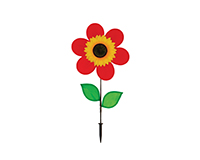 12 inch Red Sunflower with Leaves-ITB2774