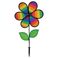 12 inch Rainbow Stripe Flower Spinner with Leaves-ITB2792