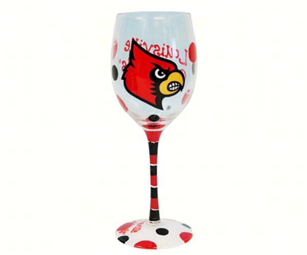 Wine Glass 12 oz - Louisville Cardinals