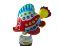 Glass Spotted Tropical Fish Bottle Stopper-14112