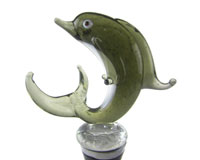 Glass Bottle Stopper Dolphin Gray-14118