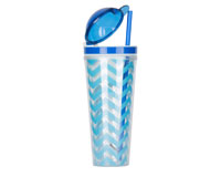 Slurp N' Snack Tumbler For Snack And Drink - Chevron Light Blue-AC3005SS