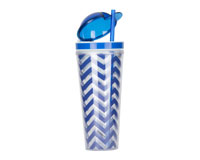 Slurp N' Snack Tumbler For Snack And Drink - Chevron Navy-AC3007SS