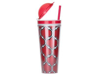 Slurp N' Snack Tumbler For Snack And Drink - Moroccan Red/Black-AC3013SS