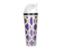 Slurp N' Snack Tumbler For Snack And Drink - Moroccan Purple/Yellow-AC3015SS