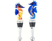Glass Seahorse Bottle Stoppers 2 Style Assortment-BS-052