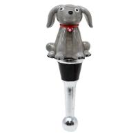 Glass Bottle Stopper - Gray Dog-BS-302