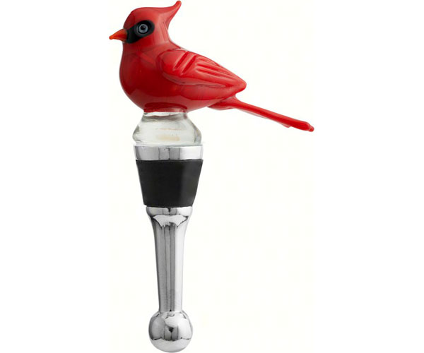 Glass Cardinal Bottle Stopper