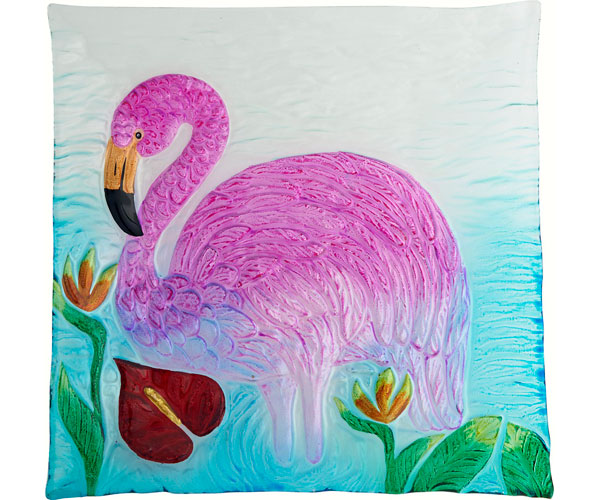 Flamingo Platter - 12 Inch Square