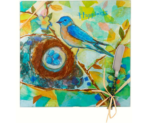 Cheese Board - Bird - Happiness - Square 9 Inch