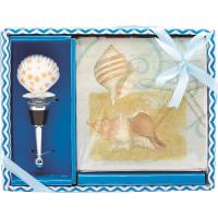 Glas Shell Stopper and Napkin Set-HS-074