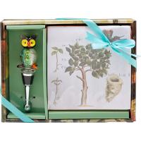 Glass Owl Stopper and Napkin Set-HS-079