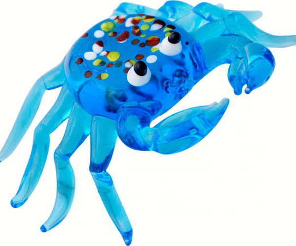Milano Art Glass Blue Crab