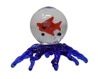 Milano Art Glass Animals-Well Fed Octopus-blue-MA-111