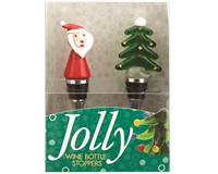 Glass Bottle Stopper Santa and Tree-WAX-007