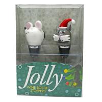 Glass Bottle Stoppers Cat and Mouse-WAX-041