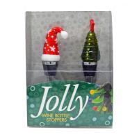 Glass Bottle Stoppers Tree and Holiday Hat-WAX-043
