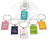Funny Sayings Wine Charms S/6-WB-083