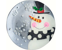 Platter - Snowman - Grey/Blue - 12.25 in Round-XM-1021