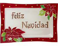 Christmas Platter - Feliz Navidad - 14x9.5 Inches-XM-1057