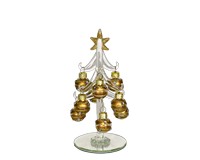 Tree - Clear with 9 Champagne Colored Ornaments - 6 inch GB-XM-1148