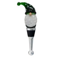 Gnome with Green Hat Bottle Stopper-XM-1157