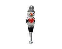 Glass Bottle Stopper Snowman with Heart and Hat-XM-1164
