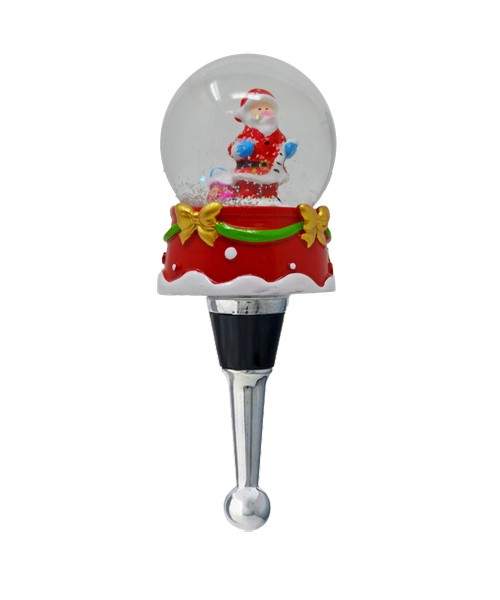 Santa Snow Globe Bottle Stopper GB
